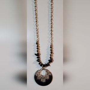 Necklace black and silver
